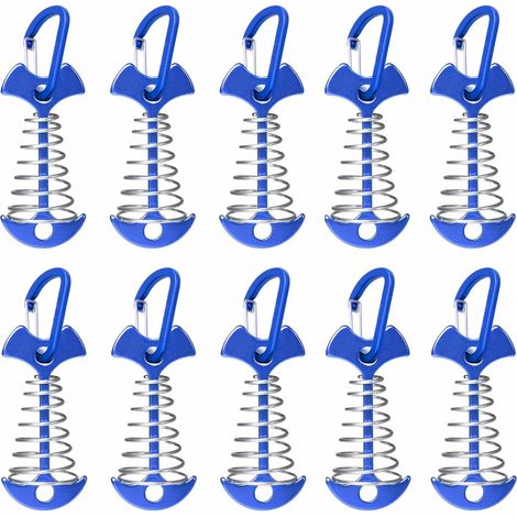 Piquets d'ancrage pour camping Alliage d'aluminium robuste Antidérapant avec ressort réglable (1/5)