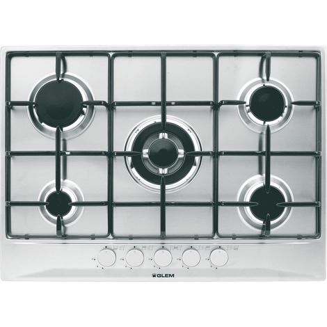 Placa de cocina Glem Gas GT755IX Acero inoxidable Empotrada 5 quemadores