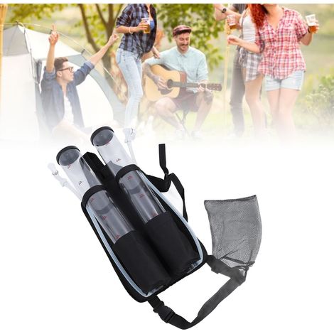 Dispensateur de Boissons en Sac à Dos 6L Dual Tank Modèle pour Fêtes et Camping: Portable et Confortable, Plastique, 2 Réservoirs 3L.