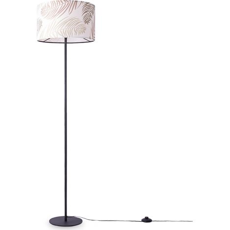 Paco Home Lampada Da Terra Soggiorno Camera Da Letto E27 Palme Pastello Verde Natura Verde (Ø38cm),  Lampada da terra - Nero