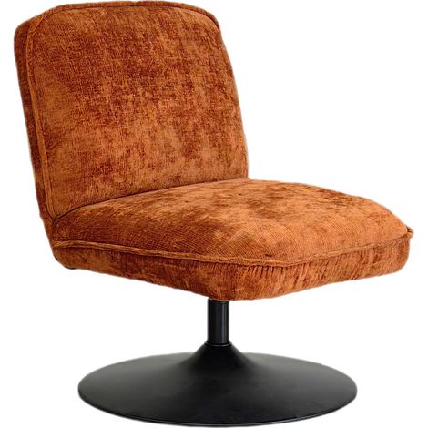 Fauteuil pivotant en velours côtelé pied tulipe - Marron - Parbo (1/5)