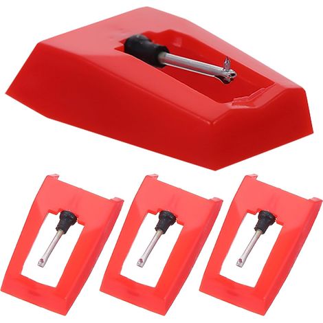Aiguilles de Remplacement Compatibles Phonographe à Tension Rouge Lot de 4pcs, Rotatives en Plastique et Aluminium pour Tourne-disque Vinyle (1/5)