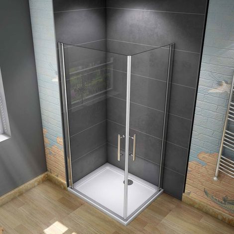 B:80xT:70x180cm Schwingtür Duschtür ESG Nano-Glas Eckeinstieg Duschabtrennung Dusche Duschkabine (1/5)