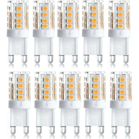 Lot de 10 Projecteur LED, lumière décorative LED, ampoule LED G9, 5 W blanc chaud blanc froid, ampoules LED à économie d'énergie, ampoule halogène de rechange, AC 230 V non dimmable (1/5)