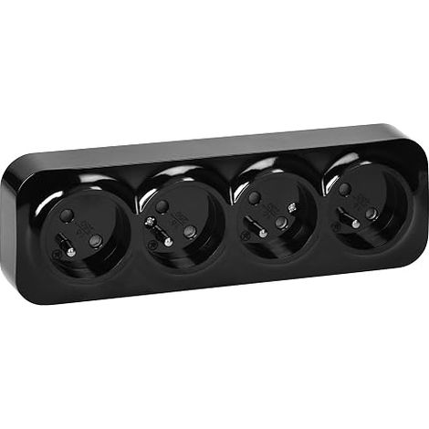 Wall Socket 2P+T 16A 230VAC IP20 Surface-Mounted Socket Indoor Wall Mounting Sockets Glossy Finish (1/5)