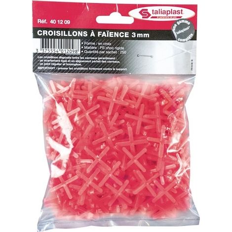 Croisillon à faïence - Épaisseur : 3 mm - Coloris : rouge - Nombre de pièces : 250 - TALIAPLAST