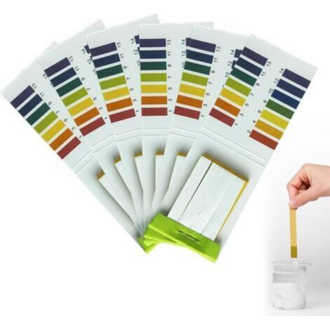 Bandelettes de Test pH, Testeur de pH, Indicateur de pH, Papier pH pour Eau, Sol, Boissons et Autres Substances (1/5)