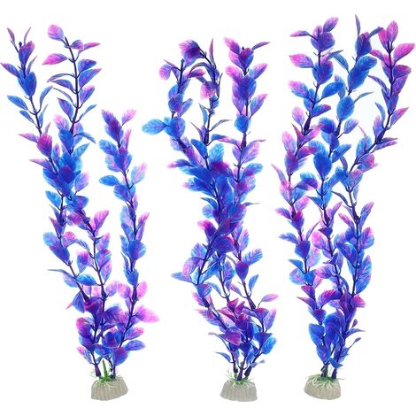 Plantes Artificielles en Plastique pour Aquarium, Violet, 1pc