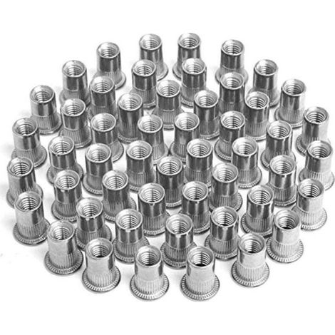 Écrous À Sertir - Acier Inoxydable - Compatible M4 M5 M6 M8 - Pour Bois Métal Panneaux - Lot De 100
