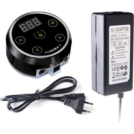 Alimentation pour Machine à Tatouage Portable avec Écran LED, Alimentation Secteur Pile pour Liner et Shader Noir (1/2)