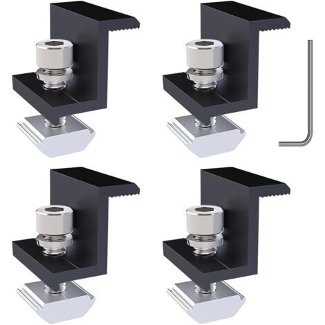 Lot de 4 Pinces de fixation Panneau solaire Z Alliage aluminium Support réglable 45 mm Clé hexagonale Caravane Maison (1/5)