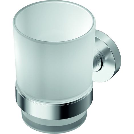 Ideal Standard Vaso para cepillos de dientes IOM de vidrio satinado Cromo, A9120AA (1/4)