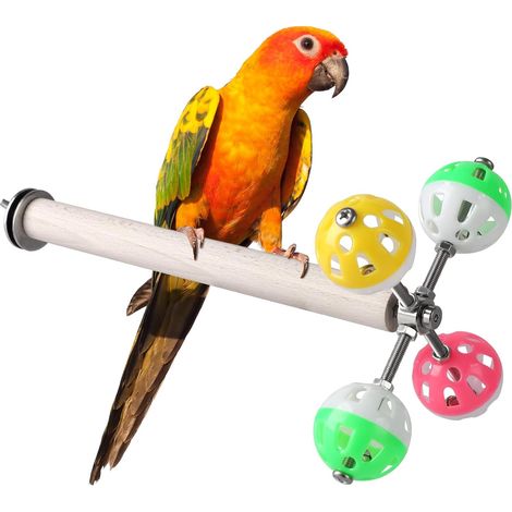 Perchoir à billes rotatif pour oiseaux, perruches, calopsittes, perroquets, perruches ondulées, conures, perruches naines, perruches à collier, inséparables (1 pièce) (1/5)