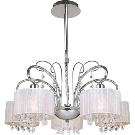 Lustre Italux Span cristal chromé blanc 5xE14 gradable (1/3)