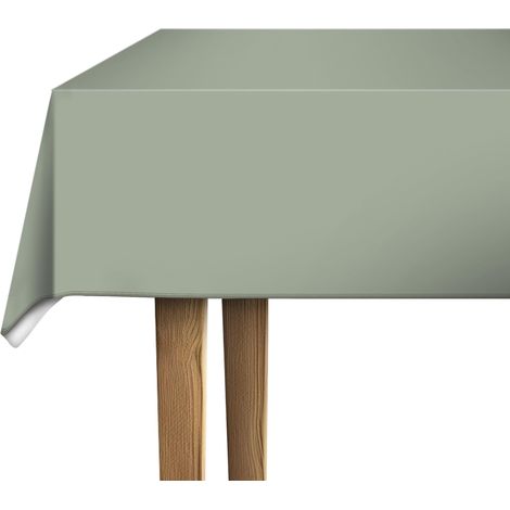 nappe toile cirée rectangulaire Vert Sauge 140 cm ronde (1/5)