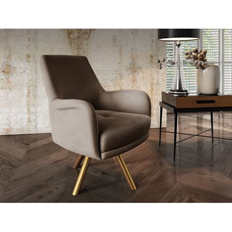 Sessel Drehsessel VALERIE in Stoff Stoff Elisa Velvet Cappuccino (1/5)