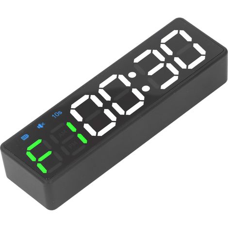 Minuteur de gym portable avec affichage numérique, grand aimant puissant intégré, vert et blanc, idéal pour l'entraînement par intervalles. (1/5)