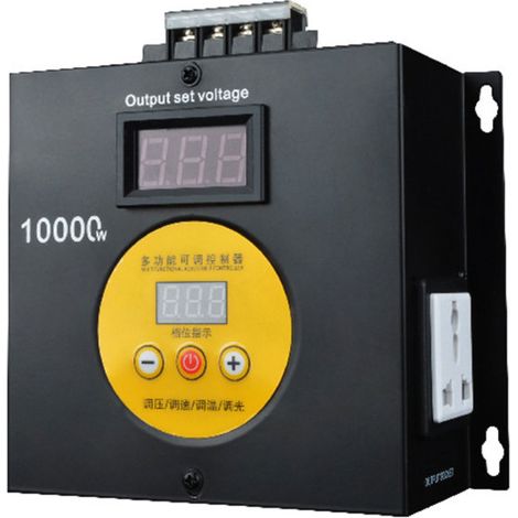 Regulador de voltaje compacto y portátil de 10.000 W para uso doméstico: controla la velocidad, la temperatura y la luz. Regulador de intensidad de luz. (1/5)