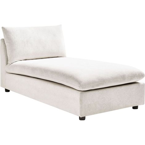 Elegante Chaise Lounge Tessuto Poliestere Imbottitura Mobili Soggiorno Senza Braccia Bianco sporco Vizille