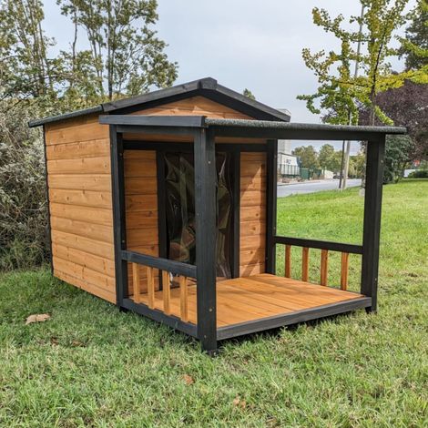 Niche Berger Australien Avec Toit Shingle Et Terrasse Couverte Taille L