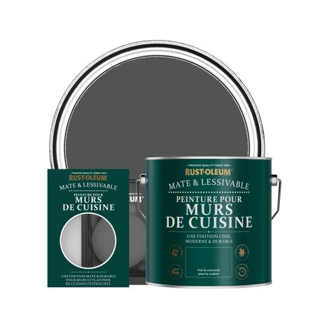 Peinture pour Murs de Cuisine, Finition Mate - Graphite (1/2)