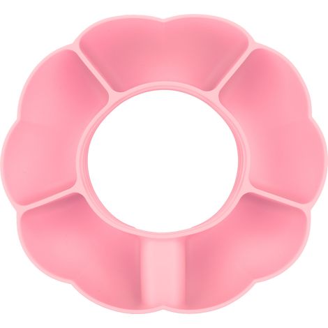 Runde Silikon-Servierschale mit 5 Fächern, Trennschale für 1,2-Liter-Becher, Rosa (1/5)