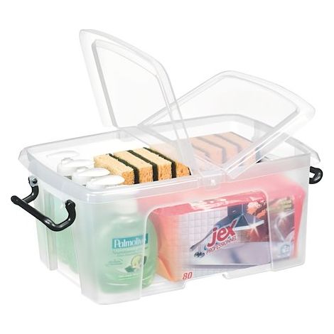 Boîte de rangement en plastique Strata - 12 litres - dim : H 29,5 x L 40,5 cm - Lot de 5 (1/3)