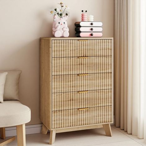 Salonbuffet mit 5 Schubladen, 73x40x108 cm, Holzbuffet, Großes Buffet, Niedriges Buffet, Kommode, Aufbewahrungsschrank