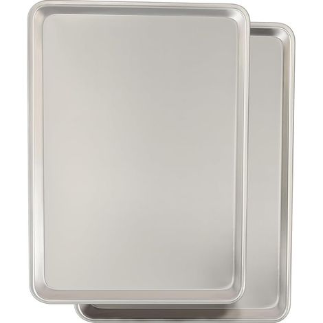 Plaque De Cuisson - Aluminium - 2 Pieces - 46 X 33 Cm - Anti Deformation - Naturelle - Résiste 260°C
