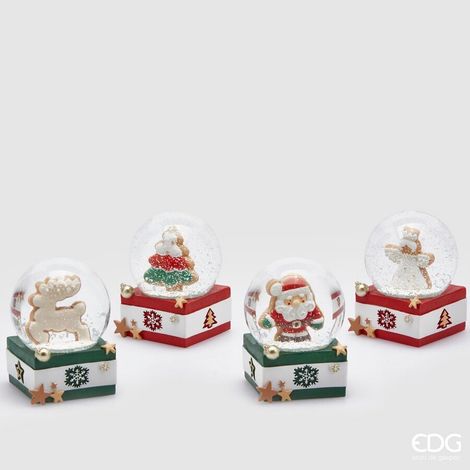 EDG Enzo De Gasperi Sfera Acqua Natale Marzapane H 9 Cm D 6,5 Cm Ass. Multicolor 1 Pz
