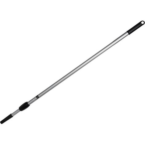 Queue télescopique en métal fileté, 200 cm, hameçons en plastique, couleur argent (1/4)