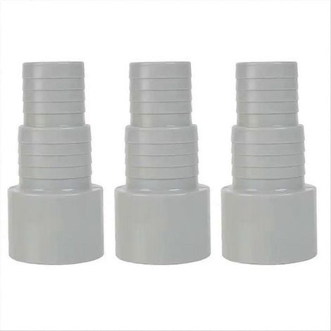 Adaptateur de tuyau de pompe de piscine (lot de 3) : connecteur de 50 mm, embout pour tuyaux de diamètre intérieur 32/38 mm. Accessoires et pièces détachées pour équipements de piscine. (1/5)