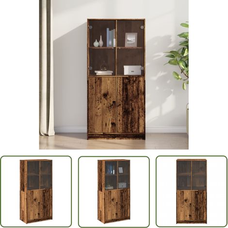 vidaXL Highboard mit Türen Altholz-Optik 68x37x142 cm Holzwerkstoff (1/5)