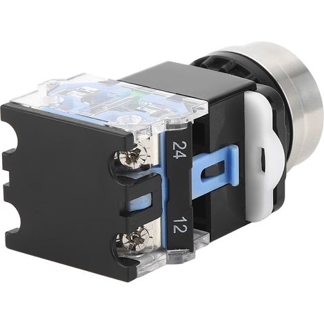 Interrupteur à bouton-poussoir de réinitialisation GQ38 AC/DC 12 V, diamètre de montage 22 mm, sans témoin lumineux. (1/5)