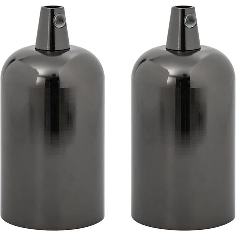 Douilles de lampe 2 pcs noir brillant E27 (1/5)