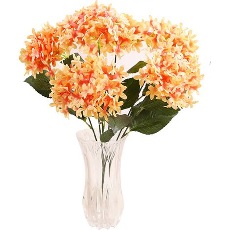 Bouquet D Hortensias Artificiels - En Feutre Plastique De Haute Qualité - Pour Décoration Maison Et Événements - Lot De 1 (1/5)