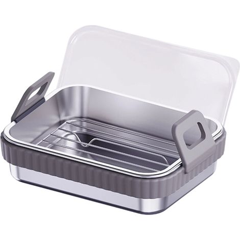 Carcasa metálica para freidora de aire, mango de silicona - Gris