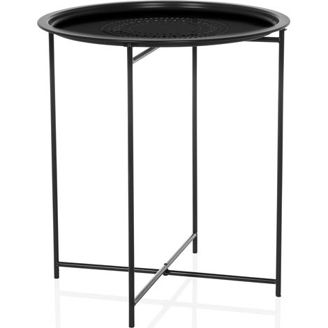 [GEBRAUCHT] B-Ware hjh LIVING Beistelltisch ALLRUND Sofatisch schwarz Klapptisch stabil und modern (1/2)