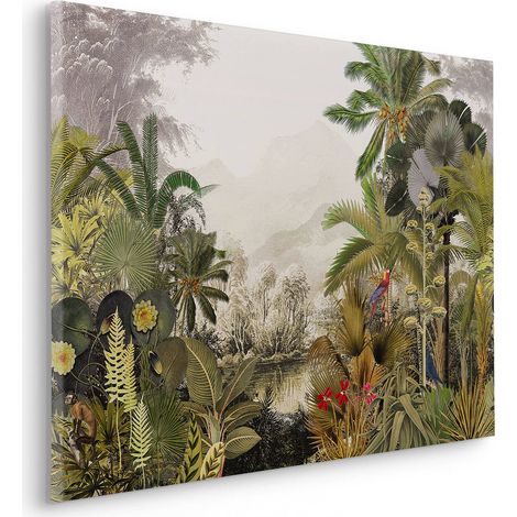 Komar Canvasbild Hiding Parrot - 90 x 60 cm - Bild auf Keilrahmen - Modern (1/2)