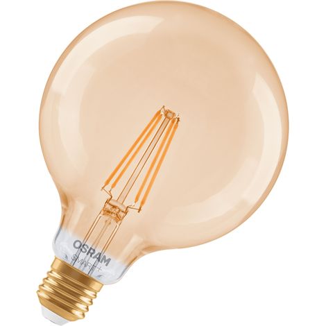 OSRAM Lampe LED  SMART+, G53, 6 W, 2 400 K, E27, forme sphérique, filament, dorée, intensité variable, contrôlable via application ou voix, compatible Matter