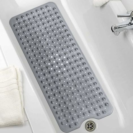 Tapis Baignoire Extra Long avec ventouses, Antidérapant PVC lavable machine (1/4)