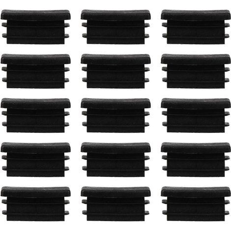 100 bouchons carrés en PVC pour pieds de meubles-3x2cm-Black (1/2)