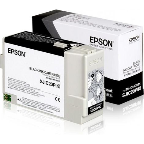 Cartuccia di inchiostro nero EPSON SJIC20P(K) per stampante TM-C3400, compatibile e ad alte prestazioni (1/4)