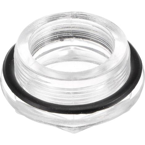Verre de Vue d'Huile de Compresseur d'Air M36 x 1,5mm Filetage Mâle Jauge de Niveau de Liquide Plastique Fenêtre Indicateur Huile Tête Hexagonale avec Joint Torique, Transparent (1/5)