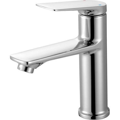 Bathroom Basin Faucet, Single Lever Mixer Tap with Ceramic Cartridge for Bathroom, Basin Faucet, Brushed Nickel (1/5)