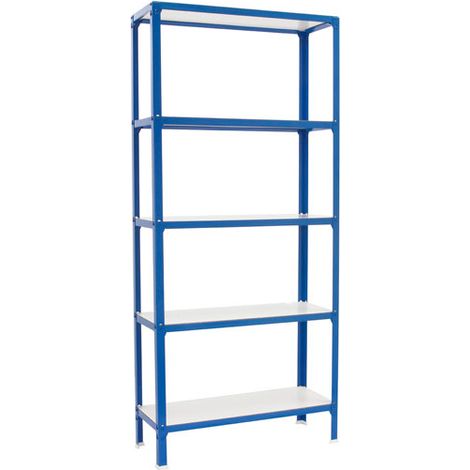 Estantería metálica sin tornillos SIMON HOME de 5 estantes (180x100x30cm) AZUL Y BLANCO (1/5)