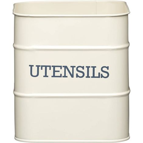 Kitchen Craft - Utensili da Cucina in Stile retrò, Porta Utensili da Cucina in Metallo, 15 x 16 cm, Metallo, Crema Antica, 14.5 x 16 cm (1/4)