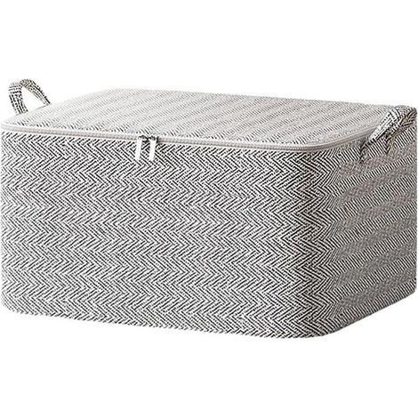 Boîtes de Rangement Pliables Grand Sac de Rangement Vetement Couette Housse Rangement,en Tissu Non-tissé,35x25x20cm,Gris (1/4)