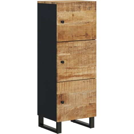 Highboard mit 3 Türen 40x33x110 cm Massivholz Mango & Eisen vidaXL (1/5)