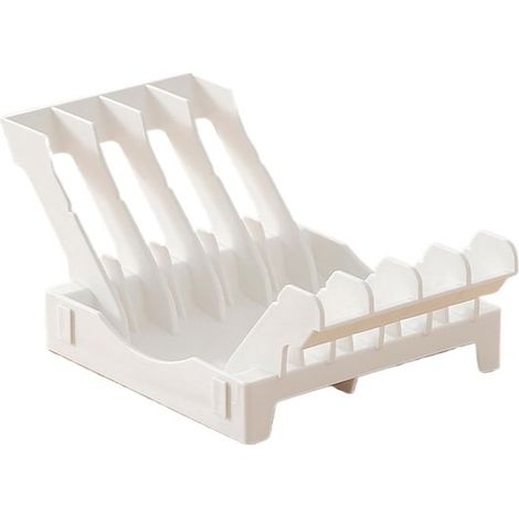 Estante para platos de cocina - Organizador de vajilla - Almacenamiento de platos - Diseño abierto - 13,5 x 22,2 x 8,7 cm - Blanco (1/5)